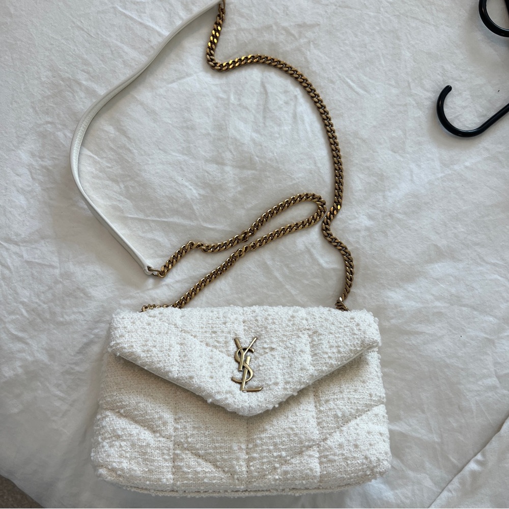 YSL Boucle cross body bag cream and gold